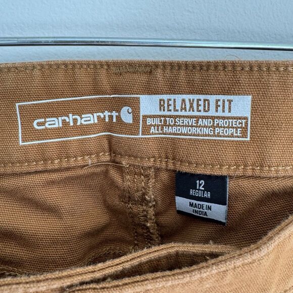 Carhartt Relaxed Fit Double Front Utility Work Pants Women 12 Carpenter Brown - Picture 6 of 11